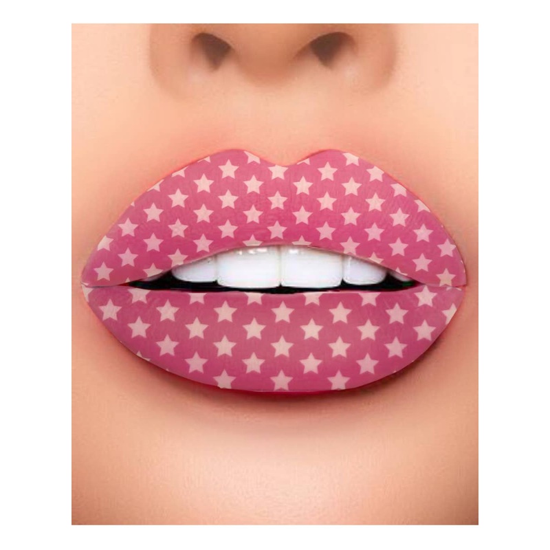 Seeing Stars Pink and White Star Temporary Lip Tattoo Costume Makeup