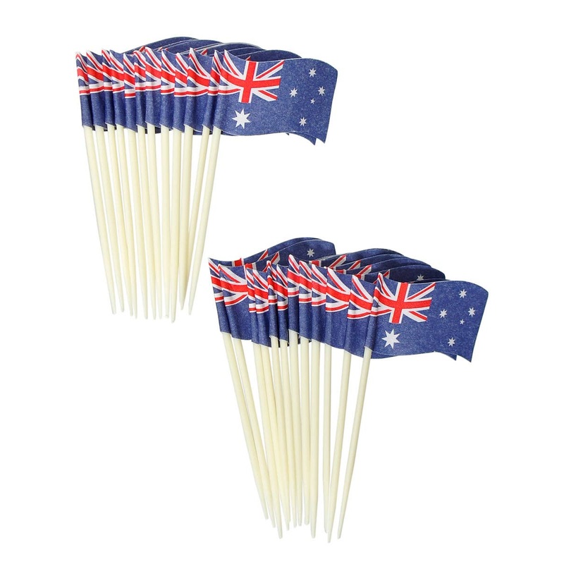 24 Pack Paper Australian Flag Party Toothpicks