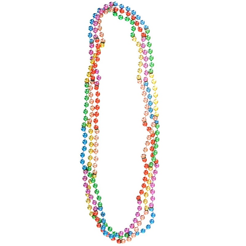 3 Pack Metallic Rainbow Beaded Necklaces