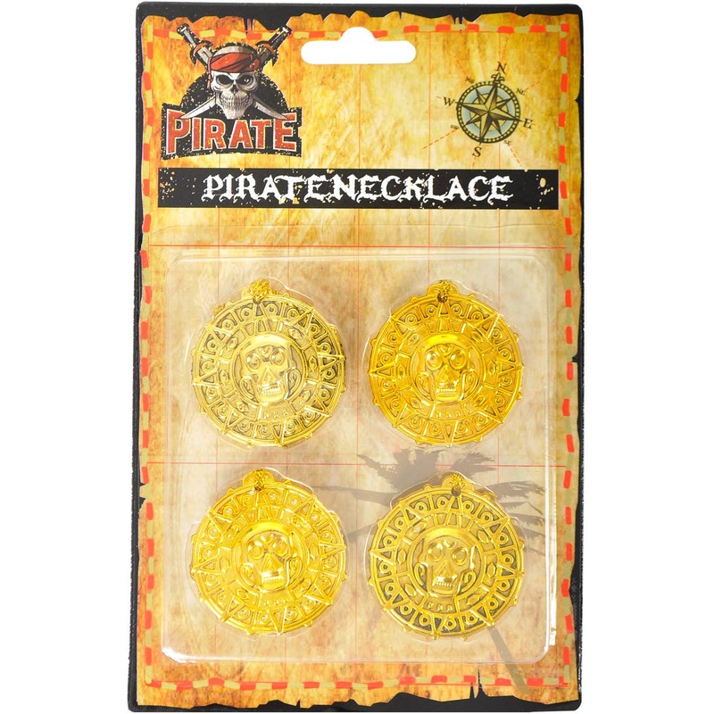 Ancient Gold Pirate Coin Costume Necklaces
