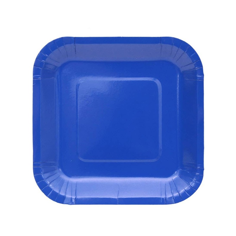 Azure Blue 20 Pack 18cm Square Paper Plates