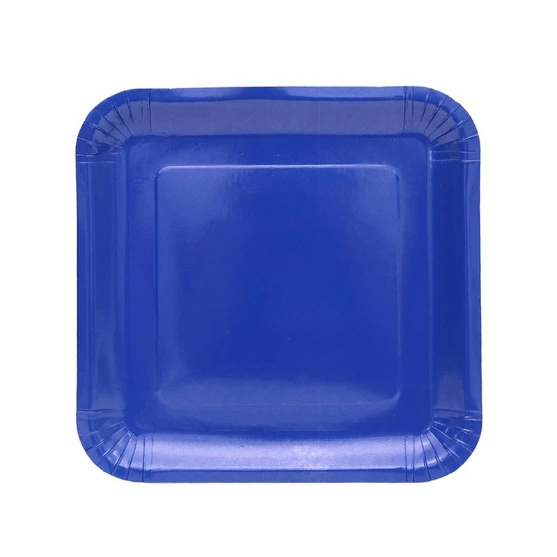 Azure Blue 20 Pack 23cm Square Paper Plates