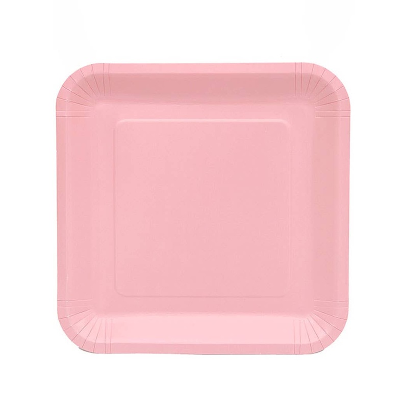 Blush Pink 23cm 20 Pack Square Paper Plates