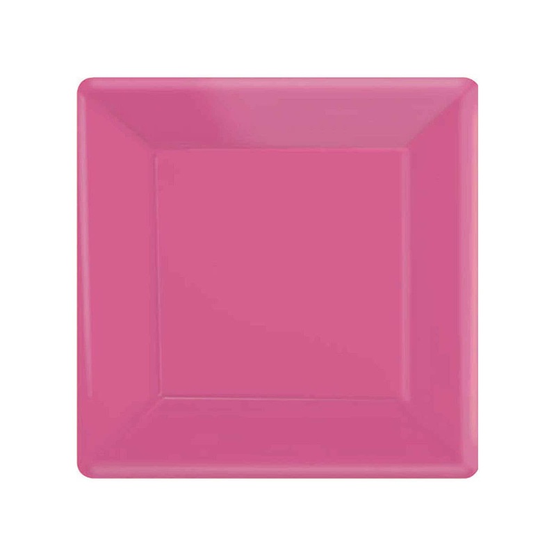 Bright Pink 17cm Square 20 Pack Paper Plates