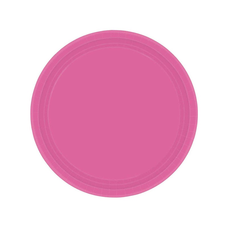 Bright Pink 23cm Round 20 Pack Paper Plates