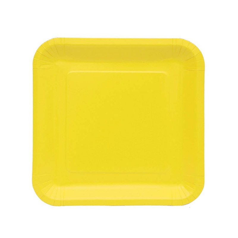 Dandelion Yellow 20 Pack 23cm Square Paper Plates