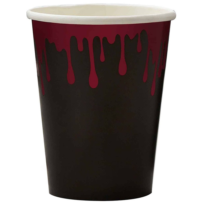 Fright Night Blood Drip 8 Pack Paper Halloween Cups