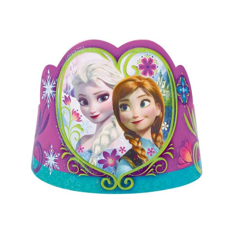 Frozen 8 Pack Paper Crowns Party Favours