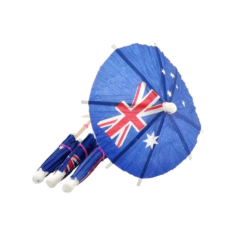 Pack of 24 Aussie Flag Umbrella Toothpicks