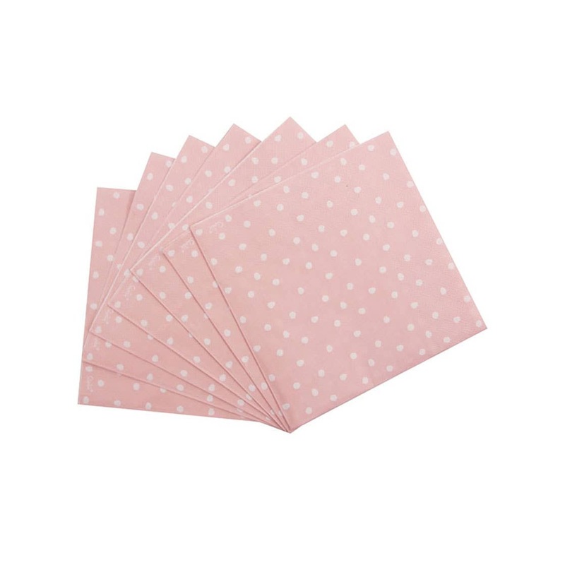 Pink and White Polka Dot 20 Pack Napkins