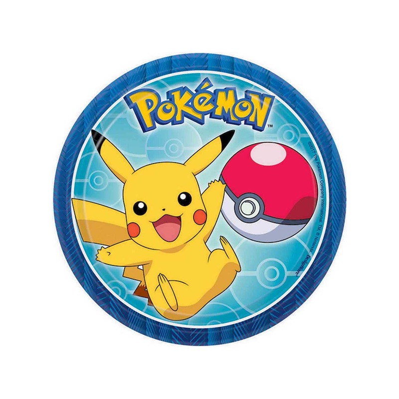 Pokemon 8 Pack Small 17cm Paper Plates