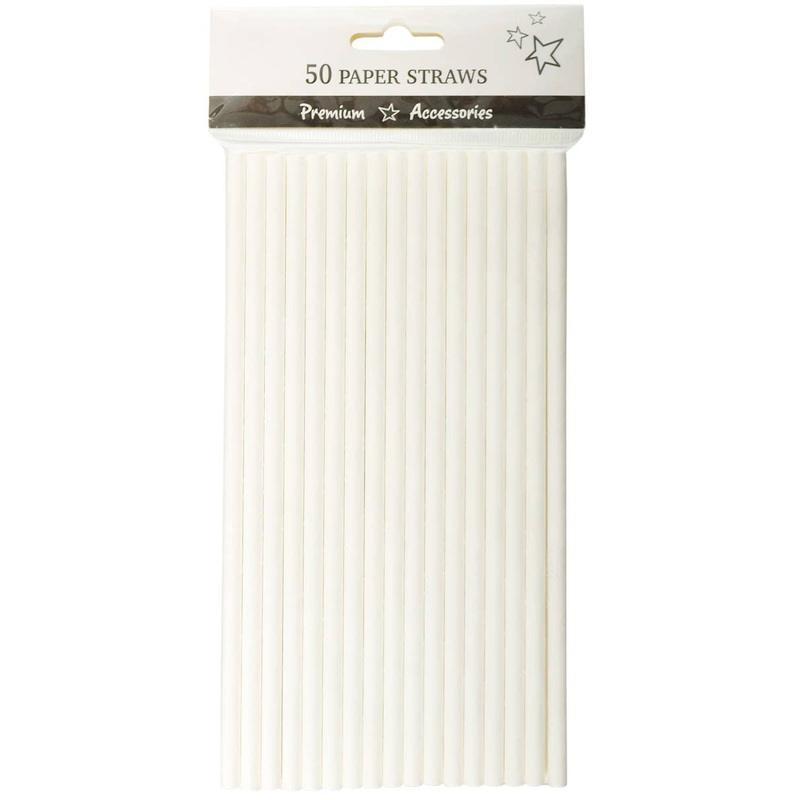 White 50 Pack Paper Straws