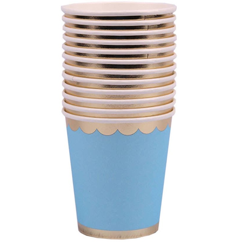 Blue and Gold Foil 12 Pack Paper Cups