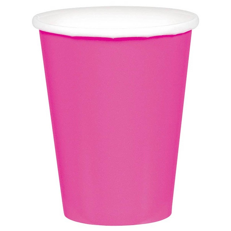 Bright Pink 20 Pack Paper Party Cups