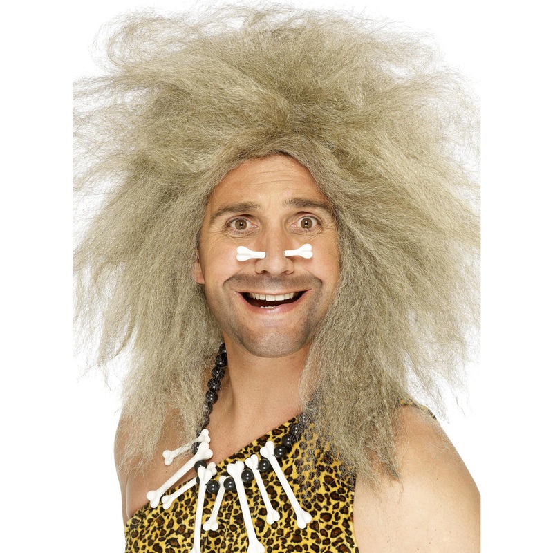 Crazy Caveman Mens Frizzy Blonde Costume Wig