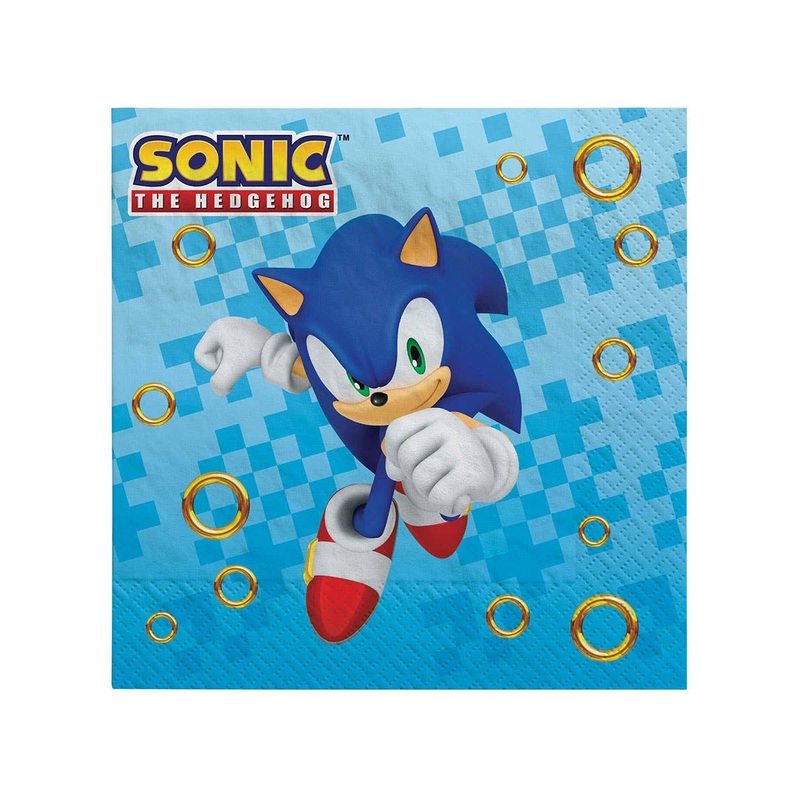 Sonic The Hedgehog 16 Pack Lunch Napkins