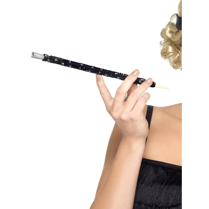 1920s Black Sequined Costume Cigarette Holder