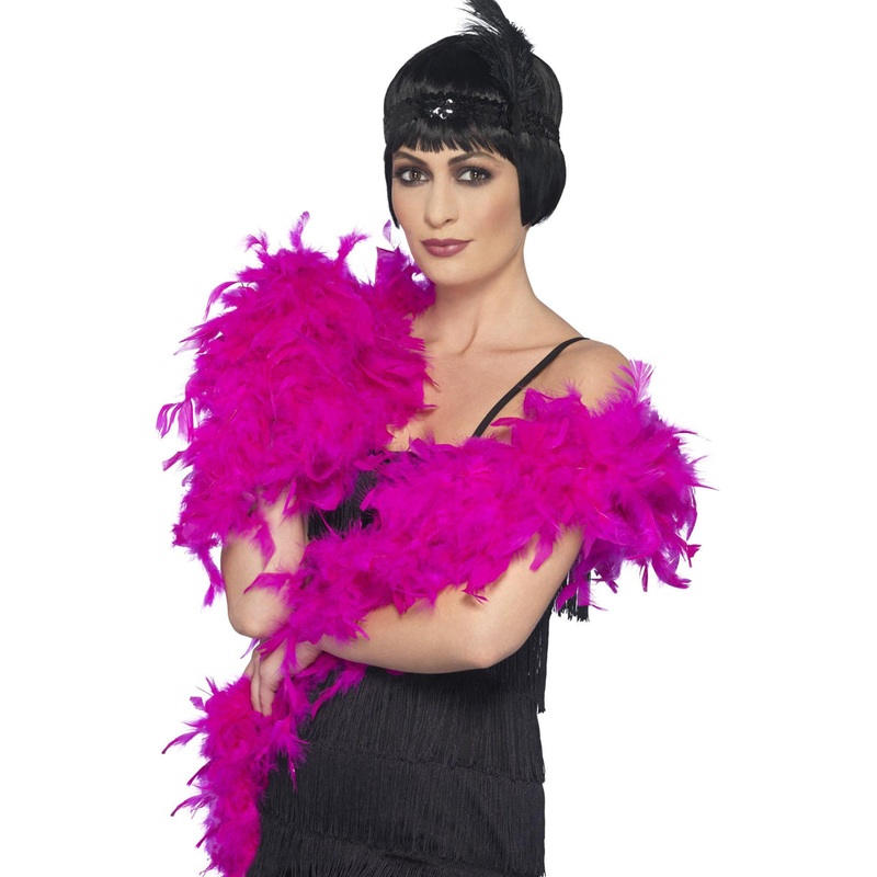 1920s Deluxe Fluffy Fuchsia Feather Boa