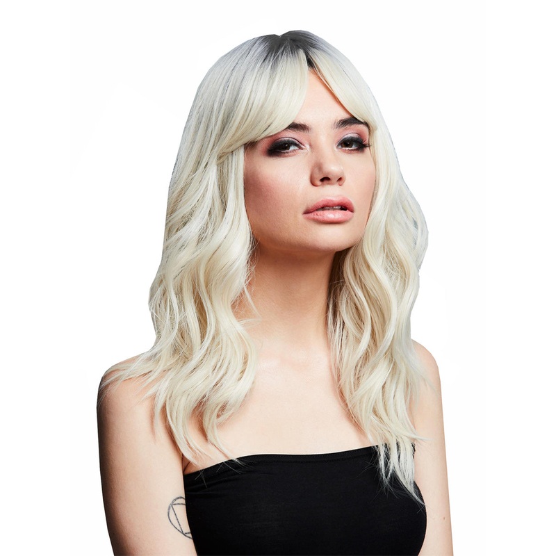 Ashley Womens Blonde Two Toned Wavy Fashion Wig