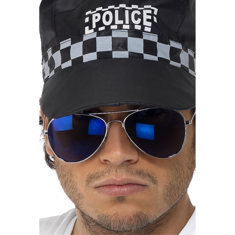 Aviator Blue Mirror Lens Adults Costume Sunglasses