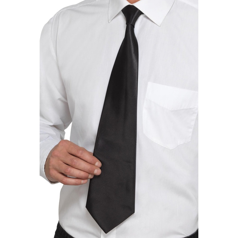 Basic Black Satin Adults Costume Tie