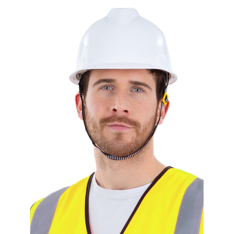 Construction Worker Mens White Costume Hard Hat