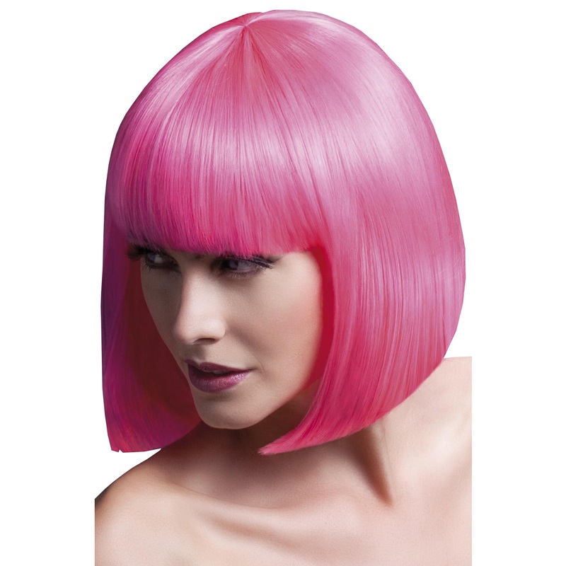 Elsie Womens Neon Pink Bob Deluxe Fashion Wig