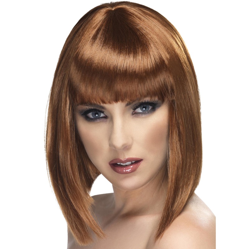 Glam Womens Short Brown Costume Wig