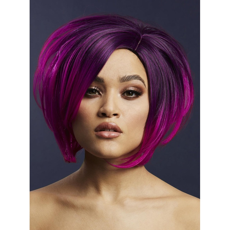 Savanah Womens Short Purple Layered Fashion Wig