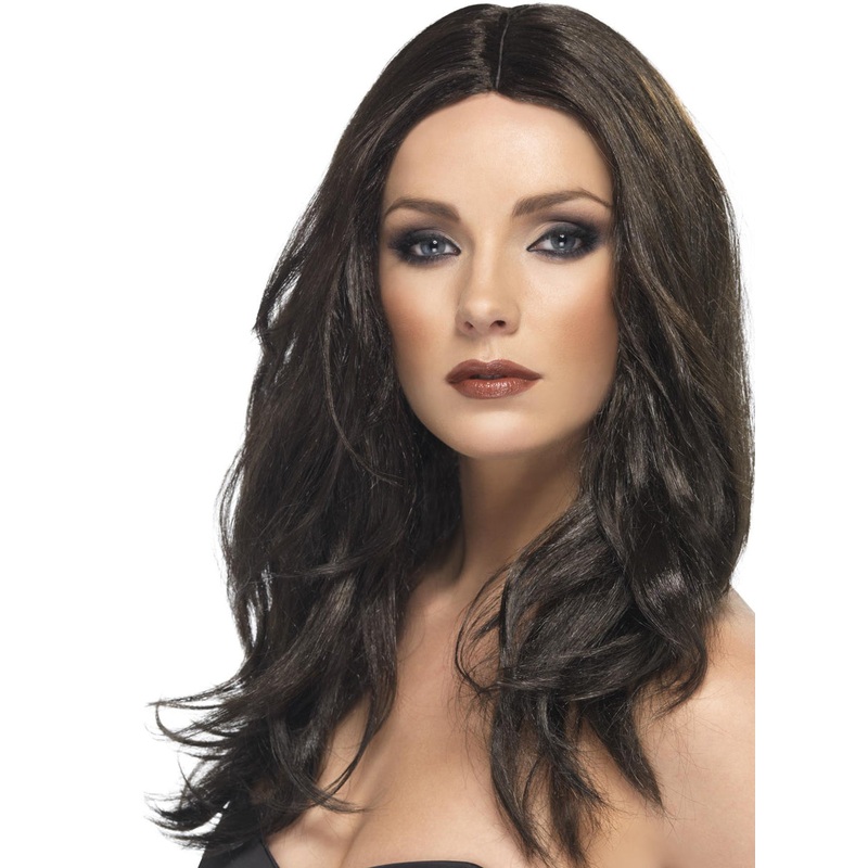 Superstar Womens Short Dark Brown Curly Costume Wig
