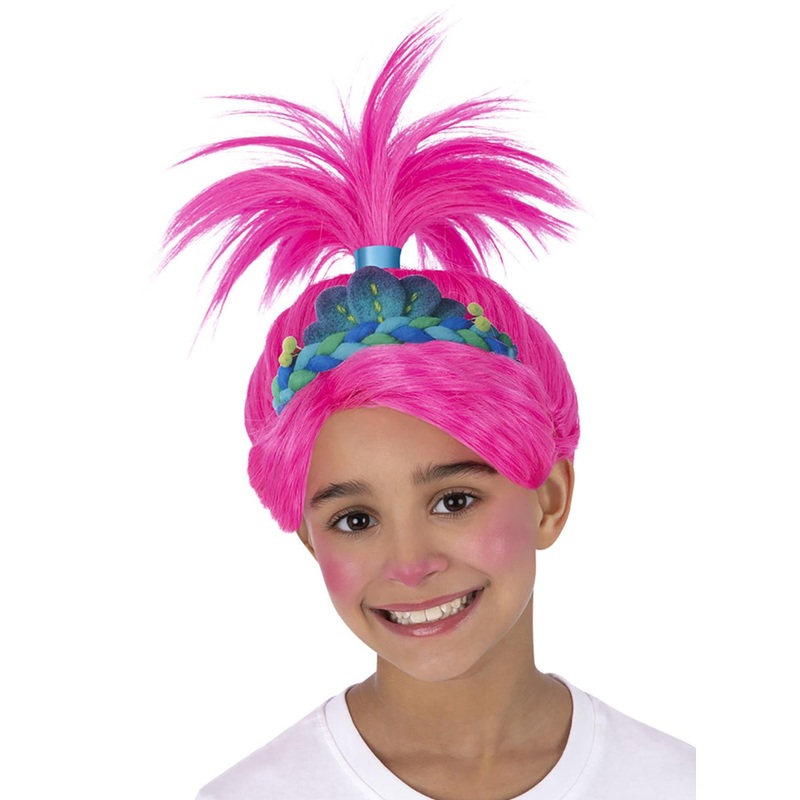 Trolls Girls Pink Poppy Costume Wig