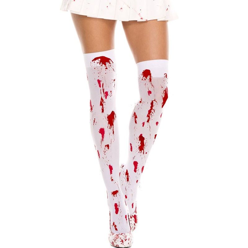 Thigh High Blood Splattered Halloween Stockings