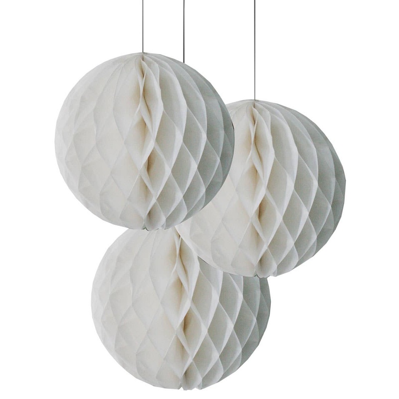 White Honeycomb 29cm Hanging Decoration