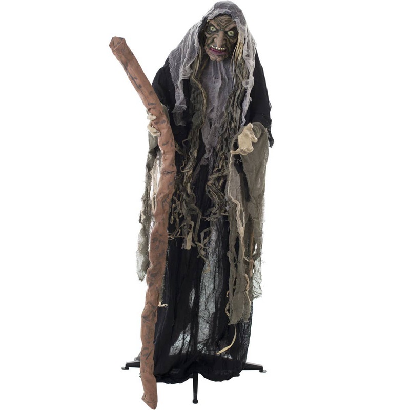 Wicked Old Hag Animated Standing Halloween Decoration