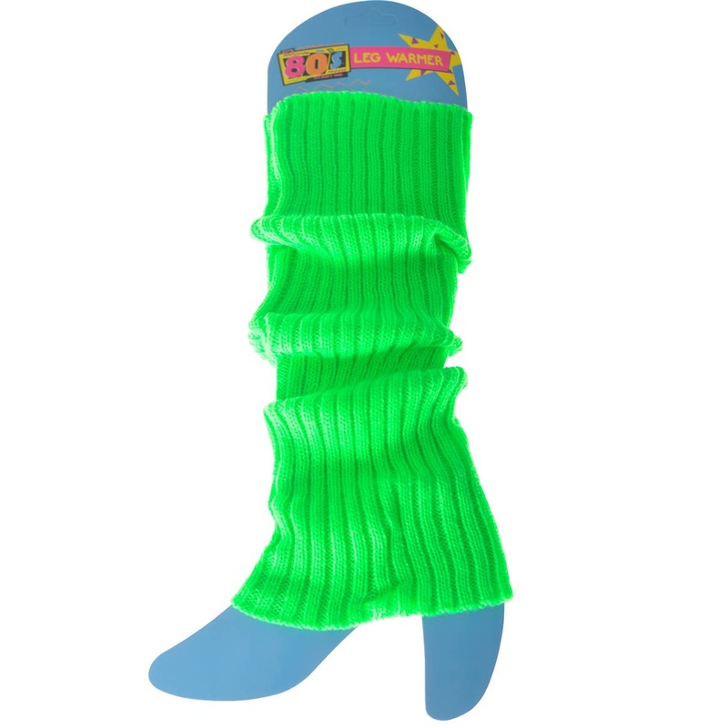 1980s Neon Green Knitted Leg Warmers Costume Accessory