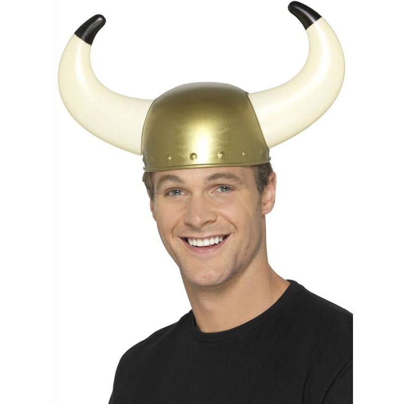 Nordic Warrior Gold Viking Costume Helmet