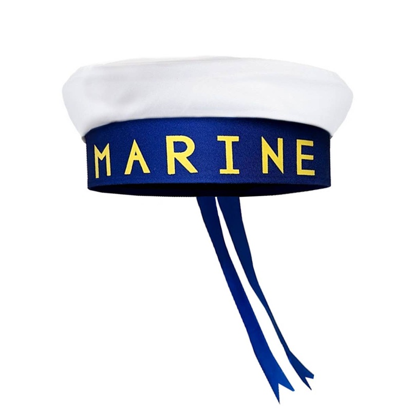 Navy Marine Sailors White And Blue Costume Hat