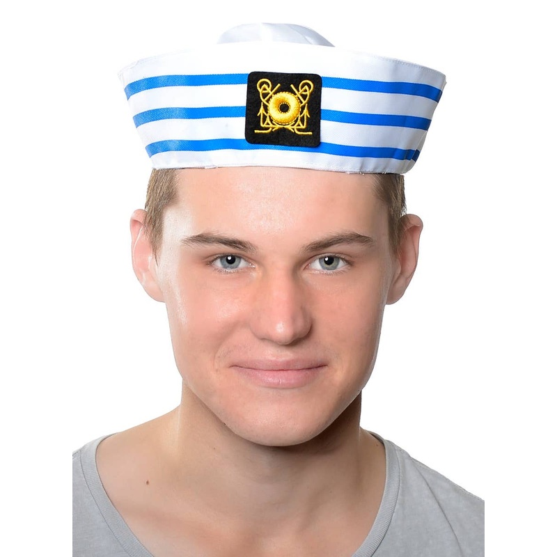 Navy Sailor Adults Striped Gob Costume Hat