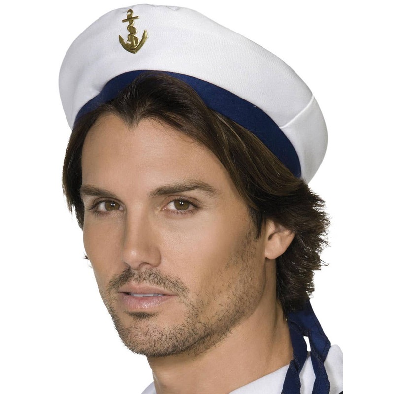 Navy Sailor Adults White Costume Hat