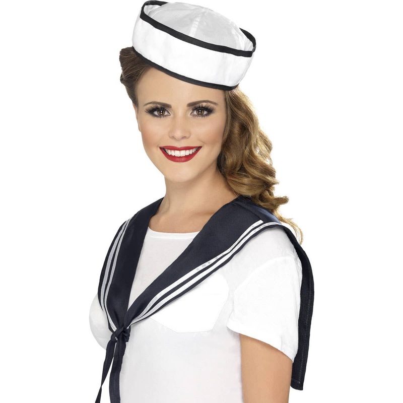 Navy Sailor Hat and Bib Costume Set