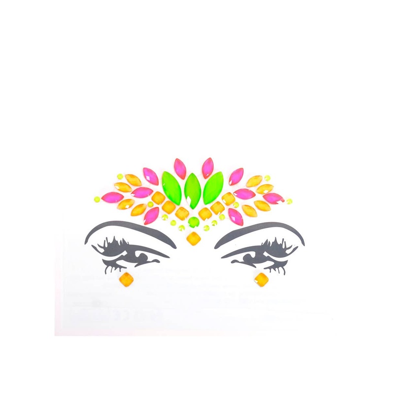 Stick-On Multi Colour UV Reactive Festival Face Jewels