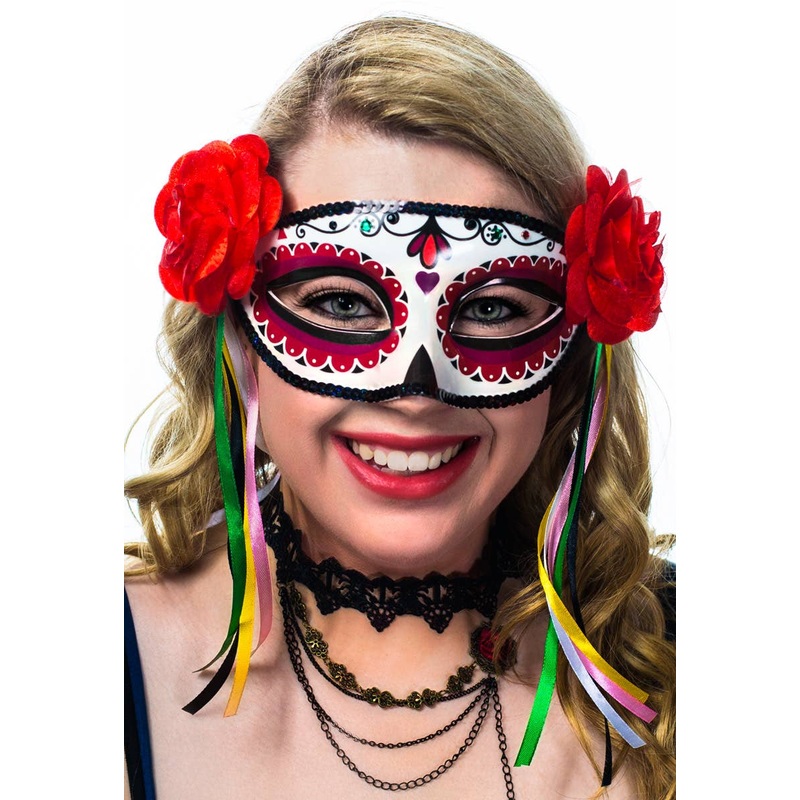 Miss Muerta Womens Sugar Skull Masquerade Mask