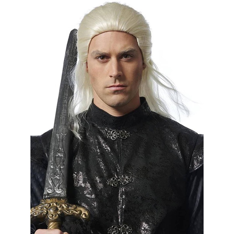 Ancient Prince Mens Platinum Targaryen Style Costume Wig