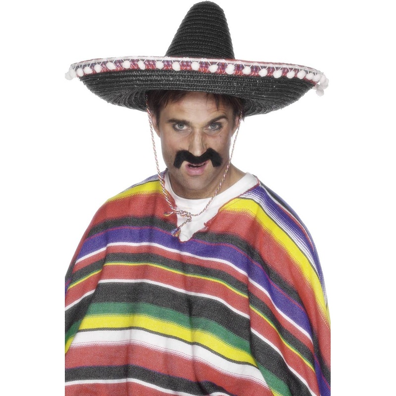 Mexican Bandit Black Sombrero Costume Hat