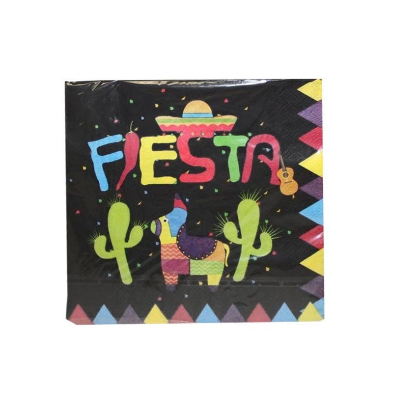 Mexican Themed Black Party Napkins – 20 Pack