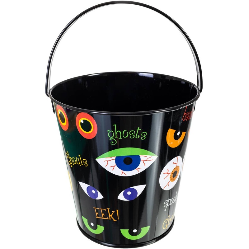 Mini Halloween Print Tin Trick or Treat Lolly Bucket