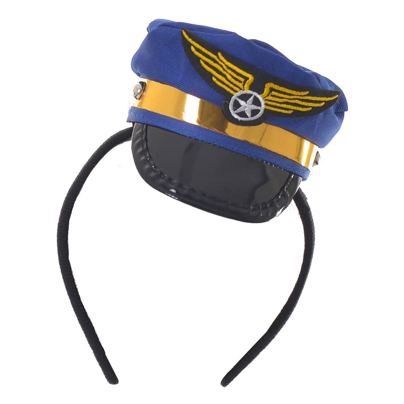 Mini Pilot Hat on Headband Costume Accessory