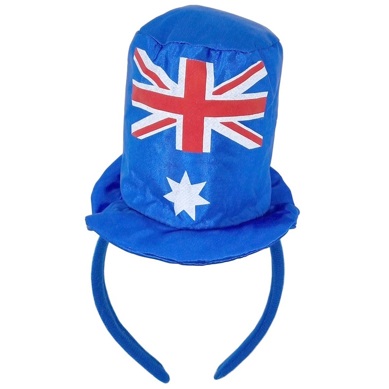 Mini Plush Blue Aussie Top Hat on Headband