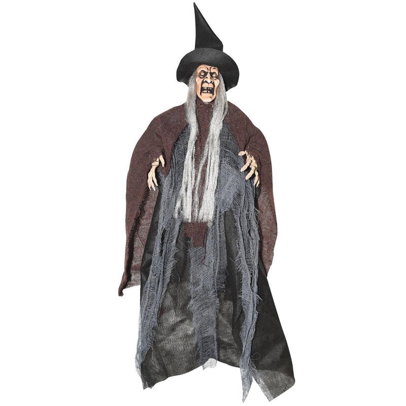 Tattered Brown Mini Hanging Witch Halloween Decoration