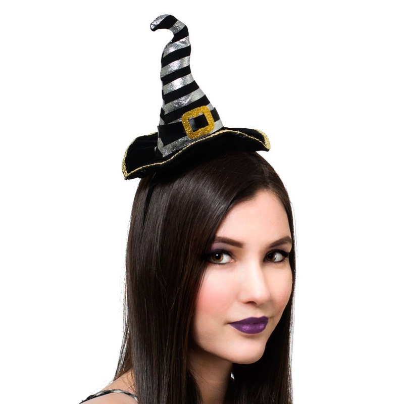 Wicked Mini Striped Witch Hat on Headband